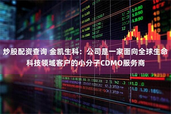 炒股配资查询 金凯生科：公司是一家面向全球生命科技领域客户的小分子CDMO服务商
